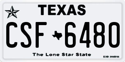 TX license plate CSF6480