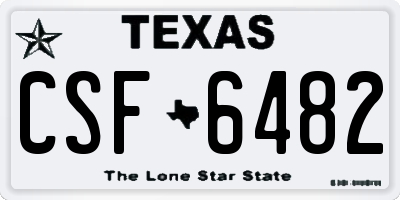 TX license plate CSF6482