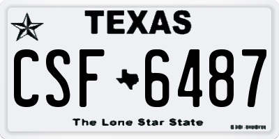 TX license plate CSF6487