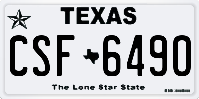 TX license plate CSF6490