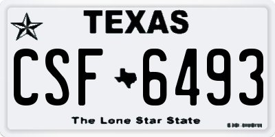 TX license plate CSF6493
