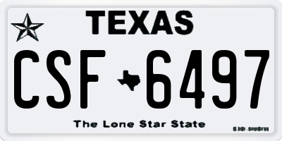 TX license plate CSF6497
