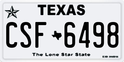TX license plate CSF6498