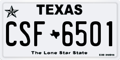 TX license plate CSF6501