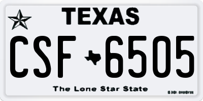 TX license plate CSF6505