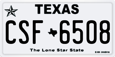 TX license plate CSF6508