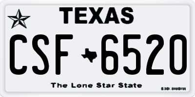 TX license plate CSF6520