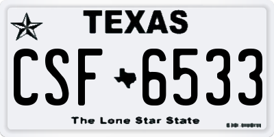 TX license plate CSF6533