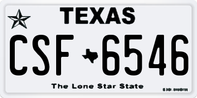 TX license plate CSF6546