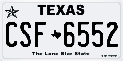 TX license plate CSF6552