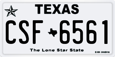TX license plate CSF6561