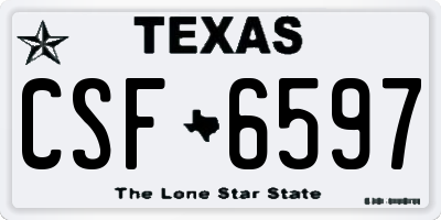 TX license plate CSF6597