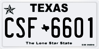 TX license plate CSF6601
