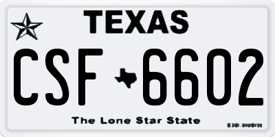 TX license plate CSF6602