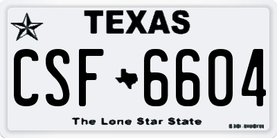 TX license plate CSF6604