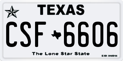 TX license plate CSF6606