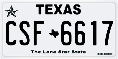 TX license plate CSF6617