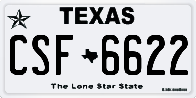 TX license plate CSF6622
