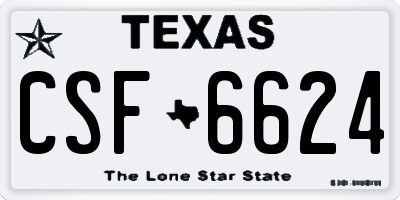 TX license plate CSF6624