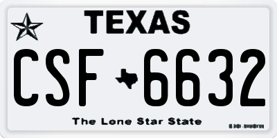 TX license plate CSF6632