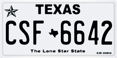 TX license plate CSF6642