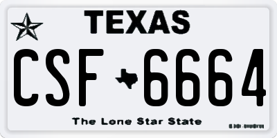 TX license plate CSF6664