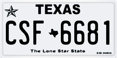 TX license plate CSF6681