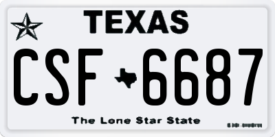 TX license plate CSF6687