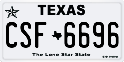 TX license plate CSF6696