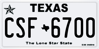 TX license plate CSF6700