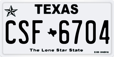 TX license plate CSF6704