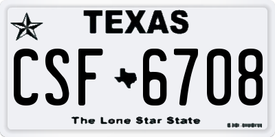 TX license plate CSF6708