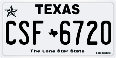 TX license plate CSF6720