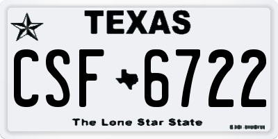 TX license plate CSF6722