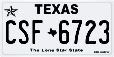 TX license plate CSF6723