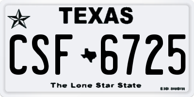 TX license plate CSF6725