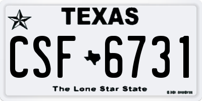 TX license plate CSF6731