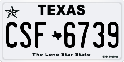 TX license plate CSF6739