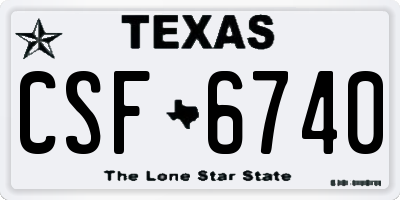 TX license plate CSF6740