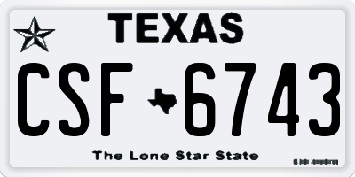 TX license plate CSF6743