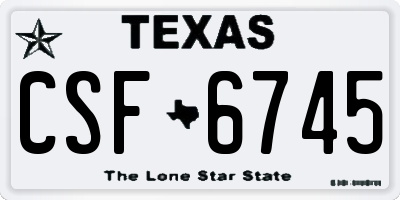 TX license plate CSF6745
