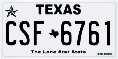 TX license plate CSF6761