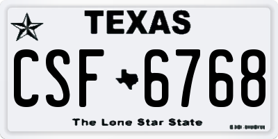 TX license plate CSF6768