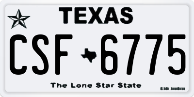 TX license plate CSF6775