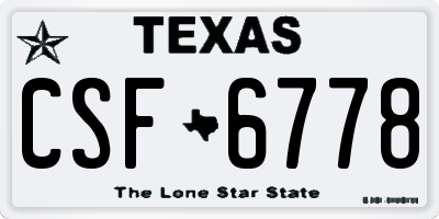 TX license plate CSF6778