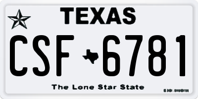 TX license plate CSF6781