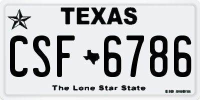 TX license plate CSF6786