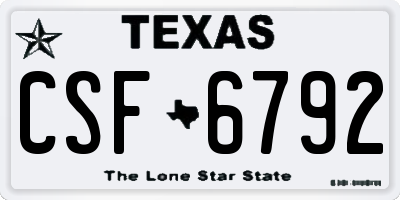 TX license plate CSF6792