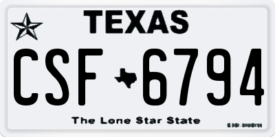 TX license plate CSF6794