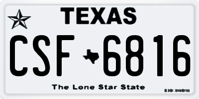 TX license plate CSF6816